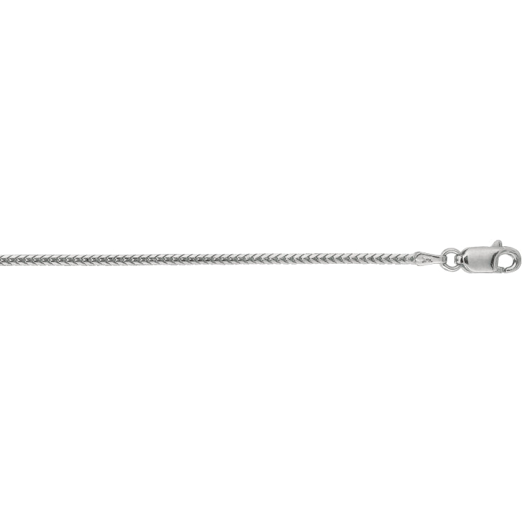 14K White Gold 1.6mm Franco 20 Chain with Lobster Lock