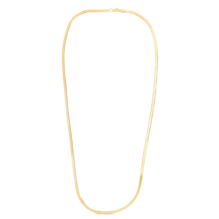 14K Yellow Gold 18 3mm Imperial Herringbone Chain with Lobster Lock