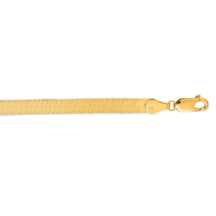 14K Yellow Gold 20 5mm Imperial Herringbone Chain with Lobster Lock