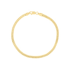 14K Yellow Gold 24 3mm Semi-Solid Square Franco Chain with Lobster Lock