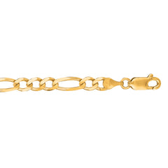 14K Yellow Gold 4.5mm Figaro 8 Chain Bracelet with Lobster Lock