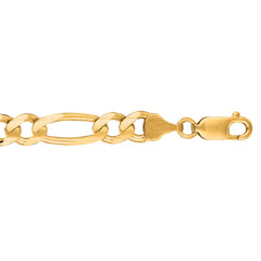 14K Yellow Gold 7mm Figaro 9.5 Chain with Lobster Lock