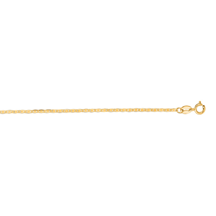 14K Yellow Gold 1.2mm Mariner 16 Chain with Spring Ring