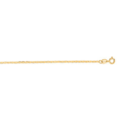 14K Yellow Gold 1.2mm Mariner 16 Chain with Spring Ring