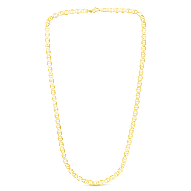 14K Yellow Gold 5.5mm Mariner 24 Chain with Lobster Lock