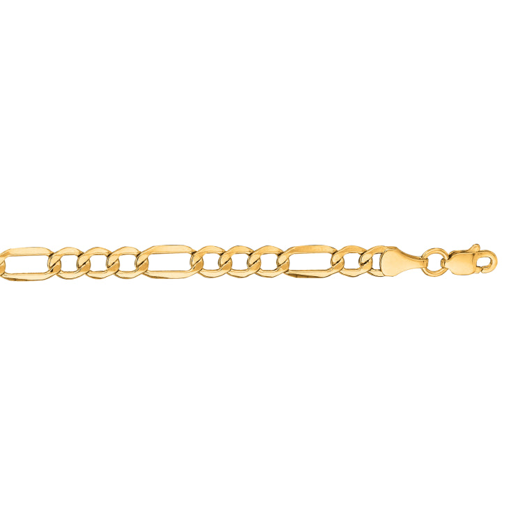 14K Yellow Gold 4.7mm Lite Figaro 24 Chain with Lobster Lock