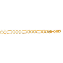 14K Yellow Gold 5.6mm Lite Figaro 20 Chain with Lobster Lock