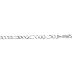 14K White Gold 4.6mm Figaro 20 Chain with Lobster Lock