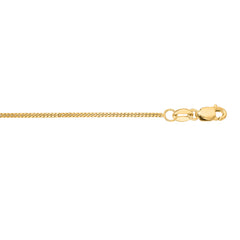 14K Yellow Gold 1mm Gourmette 18 Chain with Lobster Lock
