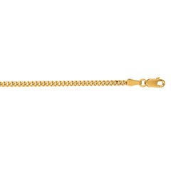 14K Yellow Gold 2.2mm Gourmette 16 Chain with Lobster Lock