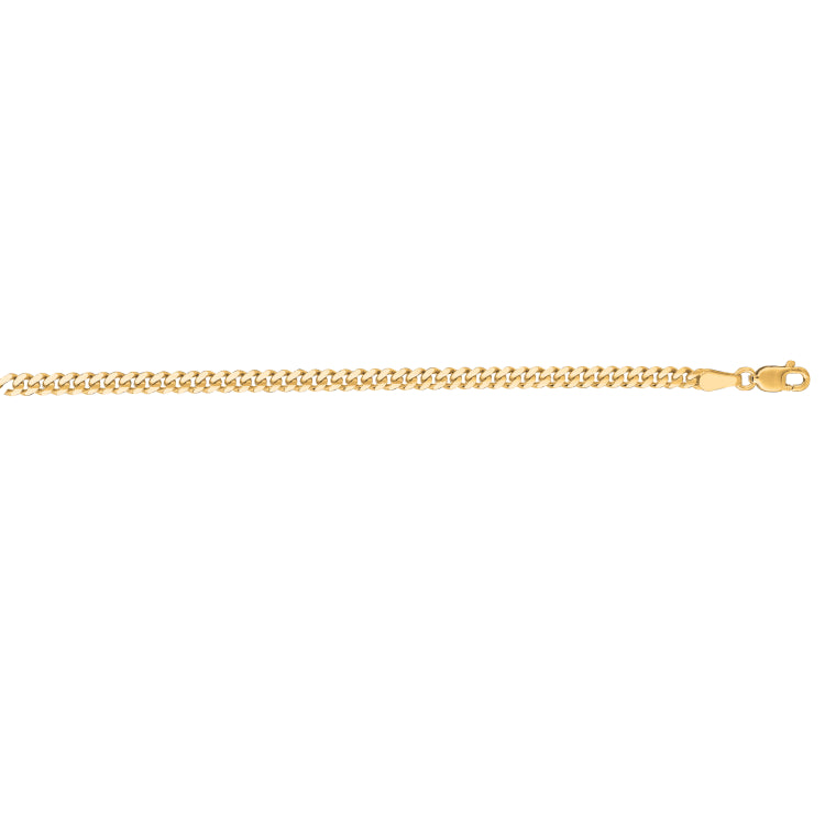 14K Yellow Gold 2.8mm Gourmette 20 Chain with Lobster Lock