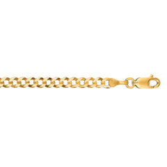 14K Yellow Gold 3.2mm Comfort Curb 22 Chain with Lobster Lock