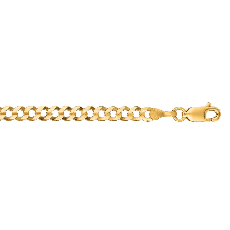 14K Yellow Gold 3.2mm Comfort Curb 24 Chain with Lobster Lock