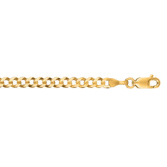 14K Yellow Gold 3.6mm Comfort Curb 20 Chain with Lobster Lock