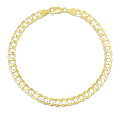 14K Yellow Gold 4.7mm Comfort Curb 8.5 Chain Bracelet with Lobster Lock