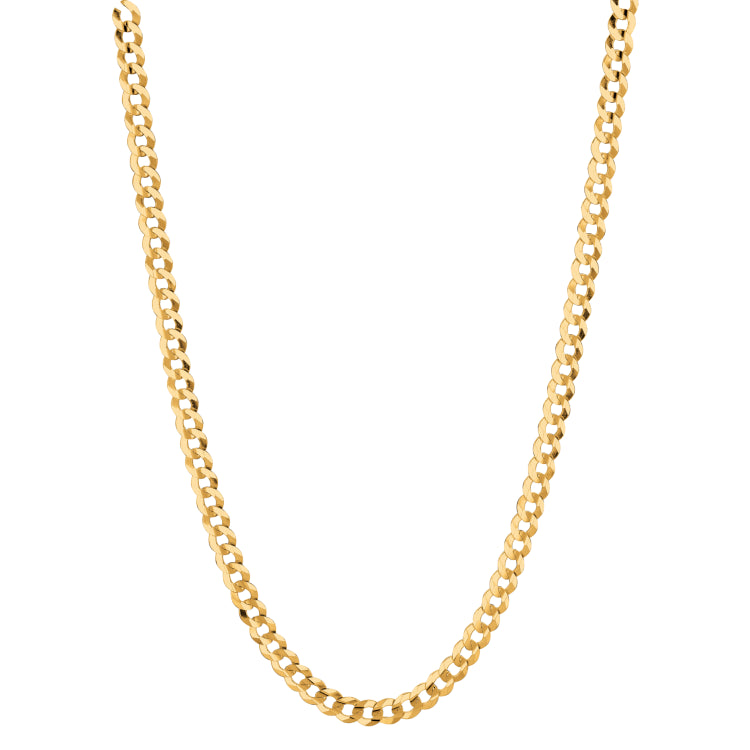 14K Yellow Gold 4.7mm Comfort Curb 22 Chain with Lobster Lock