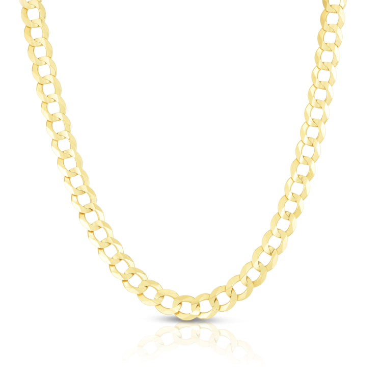 14K Yellow Gold 5.7mm Comfort Curb 24 Chain with Lobster Lock