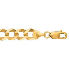14K Yellow Gold 10mm Comfort Curb 8.5 Chain Bracelet with Lobster Lock