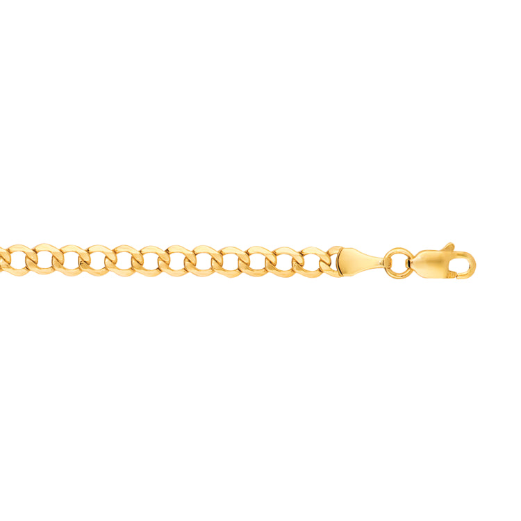 14K Yellow Gold 22 4.4mm Lite Curb Chain with Lobster Lock