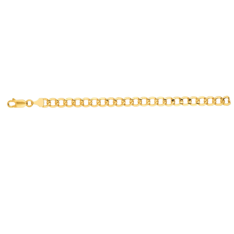 14K Yellow Gold 18 6.2mm Lite Curb Chain with Lobster Lock