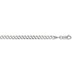 14K White Gold 3.6mm Comfort Curb 24 Chain with Lobster Lock