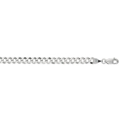 14K White Gold 4.7mm Comfort Curb 30 Chain with Lobster Lock