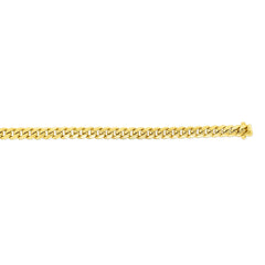 14K Yellow Gold 22 6.1mm Semi-Solid Classic Miami Cuban Chain with Box Lock