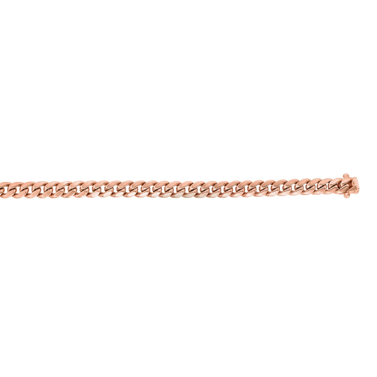 14K Rose Gold 6.1mm Classic Miami Cuban 8.5 Chain Bracelet with Box Lock
