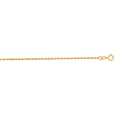 14K Yellow Gold 18 1.4mm Diamond Cut Royal Rope Chain with Spring Ring Clasp
