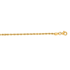 14K Yellow Gold 16 2mm Diamond Cut Royal Rope Chain with Lobster Lock