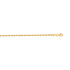 14K Yellow Gold 16 2.5mm Diamond Cut Royal Rope Chain with Lobster Lock