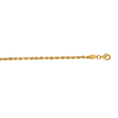 14K Yellow Gold 30 2.75mm Diamond Cut Royal Rope Chain with Lobster Lock
