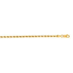14K Yellow Gold 18 3.5mm Diamond Cut Royal Rope Chain with Lobster Lock