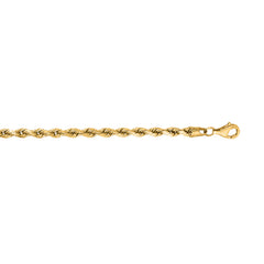 14K Yellow Gold 18 3.8mm Diamond Cut Royal Rope Chain with Lobster Lock