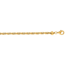 14K Yellow Gold 20 5mm Diamond Cut Royal Rope Chain with Lobster Lock