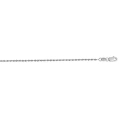 14K White Gold 18 1.4mm Diamond Cut Royal Rope 18 Chain with Lobster Lock