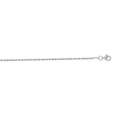 14K White Gold 1.6mm Diamond Cut Royal Rope 18 Chain with Lobster Lock