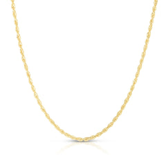 14K Yellow Gold 2.5mm Lite Rope 18 Chain with Lobster Lock