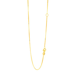 14K Yellow Gold 0.8mm Extendable Box 18 Chain (Jump Ring at 16 inch) with Lobster Lock