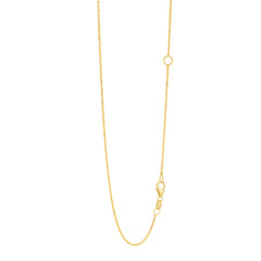 14K Yellow Gold 1.1mm Extendable Diamond Cut Cable 18 Chain (Jump Ring at 16 inch) with Lobster Lock