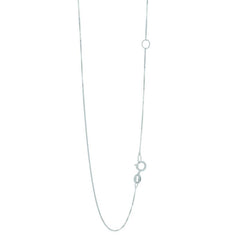 14K White Gold 0.6mm Extendable Box 18 Chain (Jump Ring at 16 inch) with Spring Ring