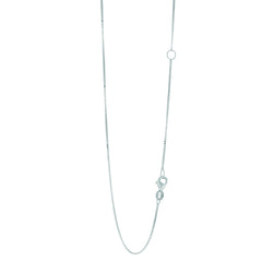 14K White Gold 0.8mm Extendable Box 20 Chain (Jump Ring at 16 inch) with Lobster Lock