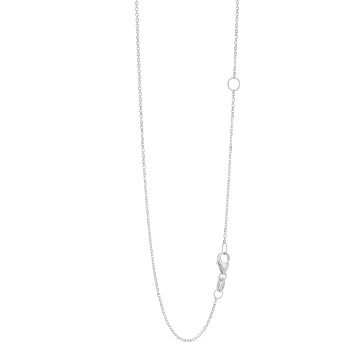14K White Gold 1.1mm Extendable Diamond Cut 18 Chain (Jump Ring at 16 inch) with Lobster Lock