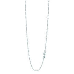 14K White Gold 1.5mm Extendable Diamond Cut Cable 20 Chain (Jump Ring at 16 inch) with Lobster Lock