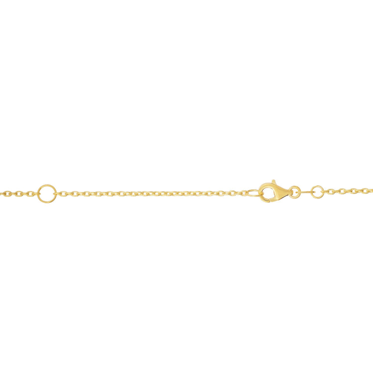 14K Yellow Gold 1.5mm Extendable Cable 18 Chain (Jump Ring at 16 inch) with Lobster Lock