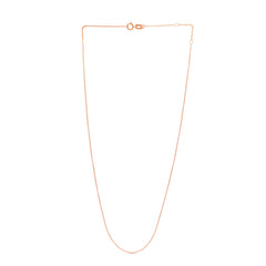 14K Rose Gold 0.97mm Double Extendable Cable Chain with Spring Ring Clasp. 18 total length with Jump Ring at 16 and 17 inch.