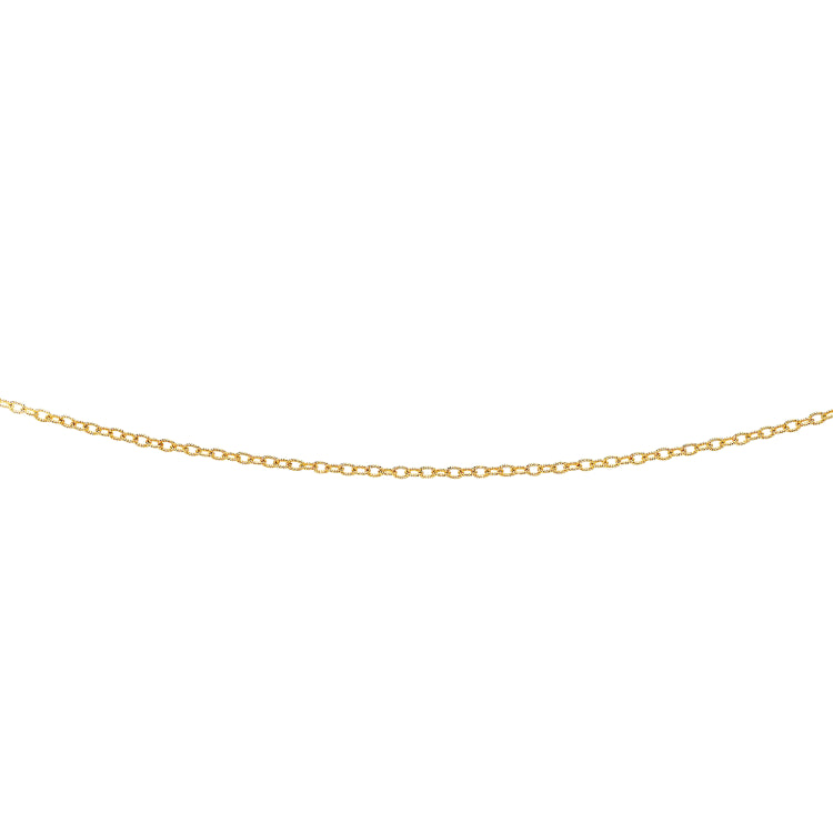 14K Yellow Gold 2.5mm Textured Cable 16 Chain with Lobster Lock