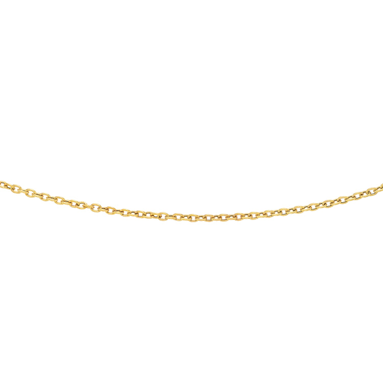 14K Yellow Gold 3.3mm Textured Cable 18 Chain with Lobster Lock