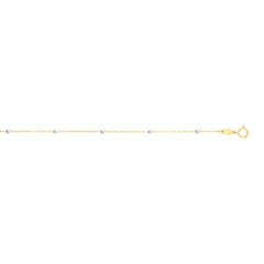 14K Yellow Gold 1.8mm Diamond Cut Bead Saturn 16 Chain with Spring Ring