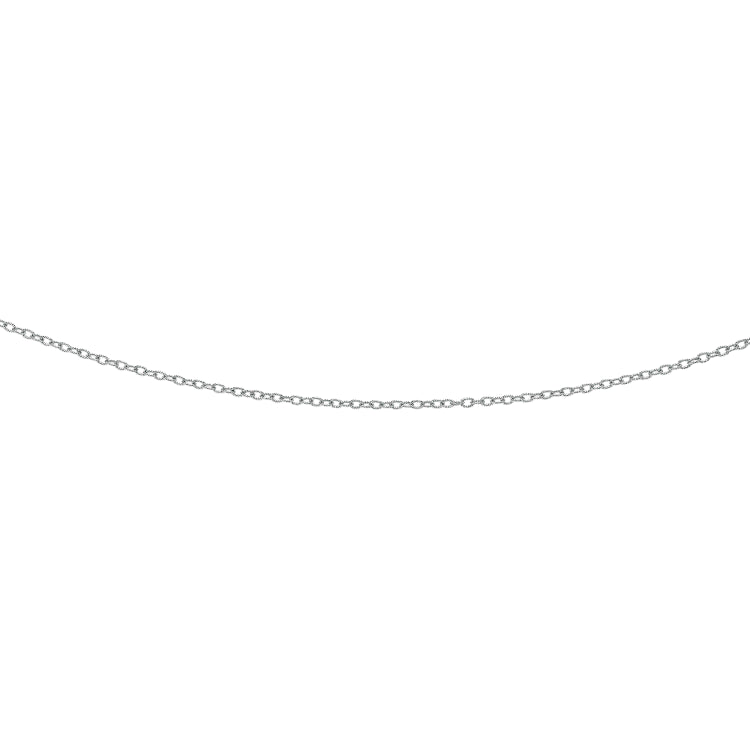 14K White Gold 2.3mm Textured Cable 16 Chain with Lobster Lock